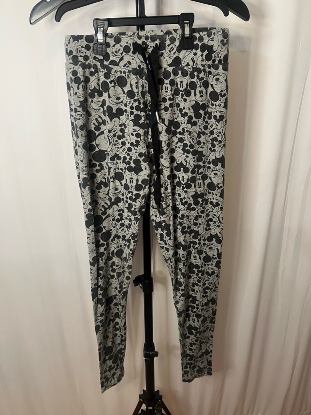 Disney Gray and Black Mickey Print Pants